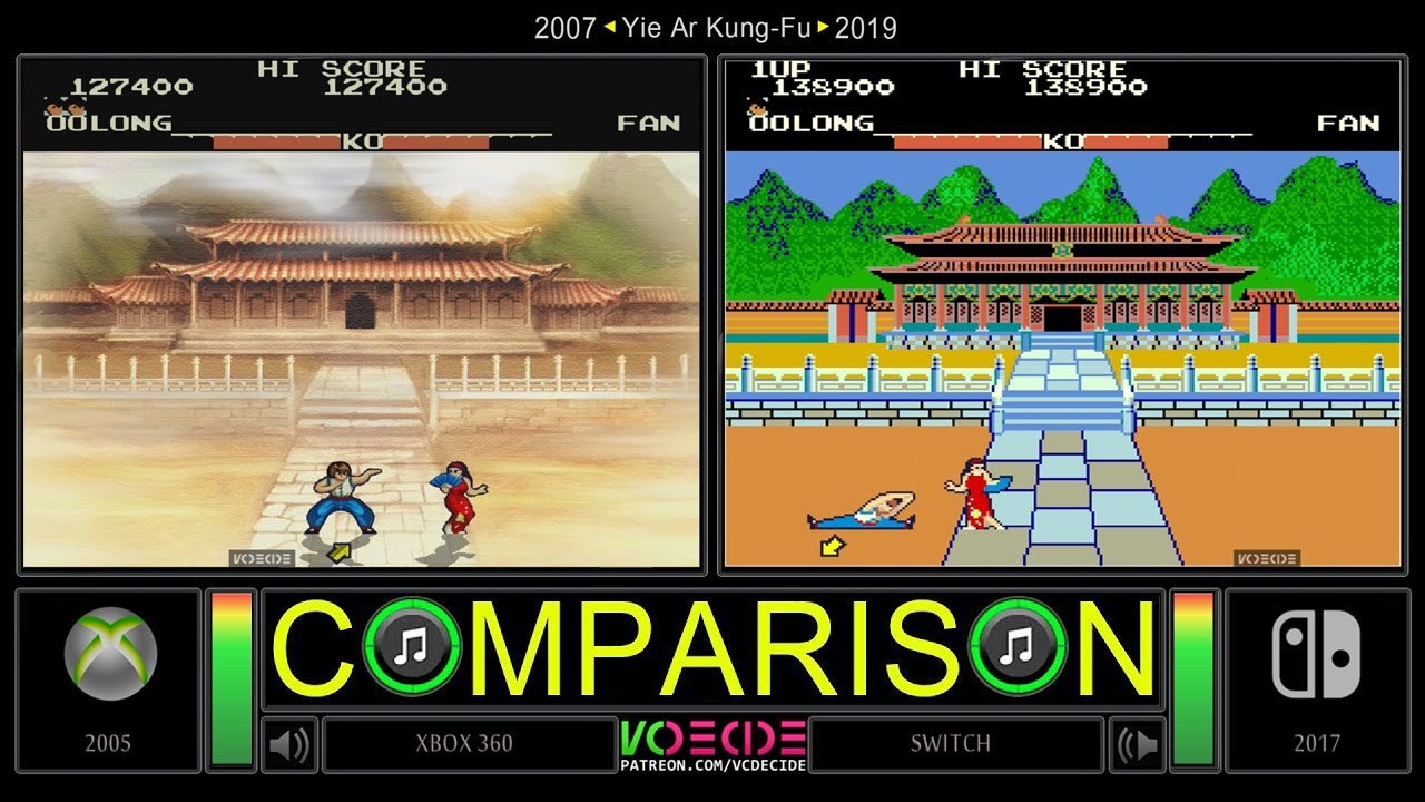 Yie Ar Kung-Fu (Xbox 360 vs Switch) Side by Side Comparison