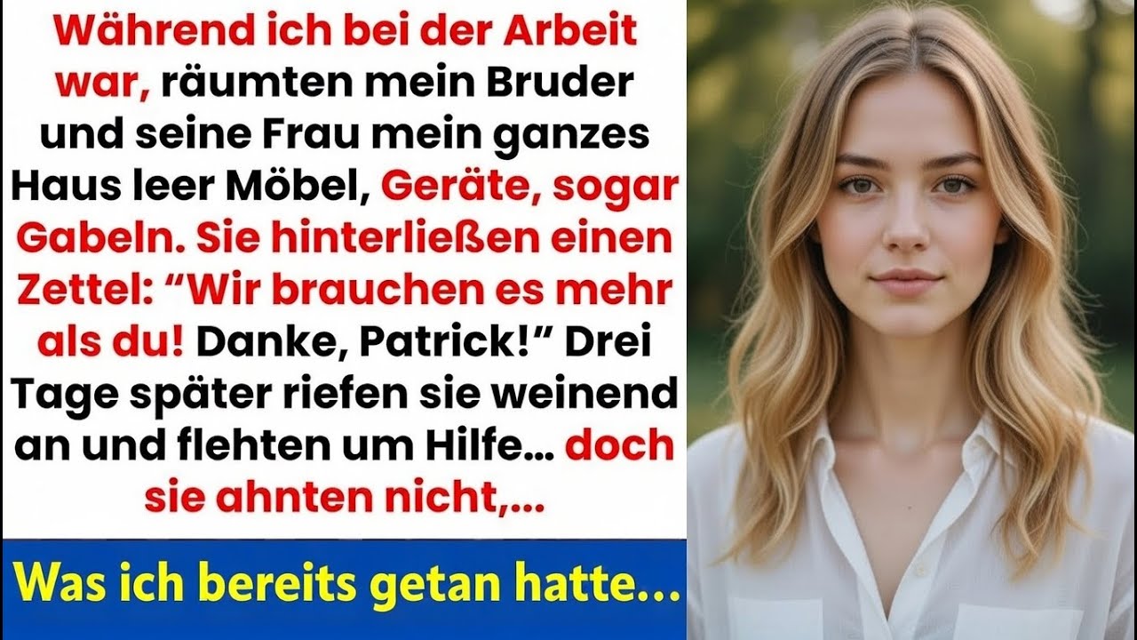 Mein Bruder stahl mein ganzes Haus – doch drei Tage später bereute er alles