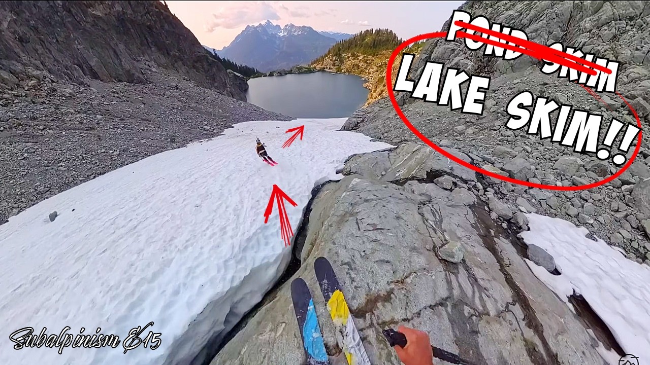 Pond Skimming into an Alpine Lake