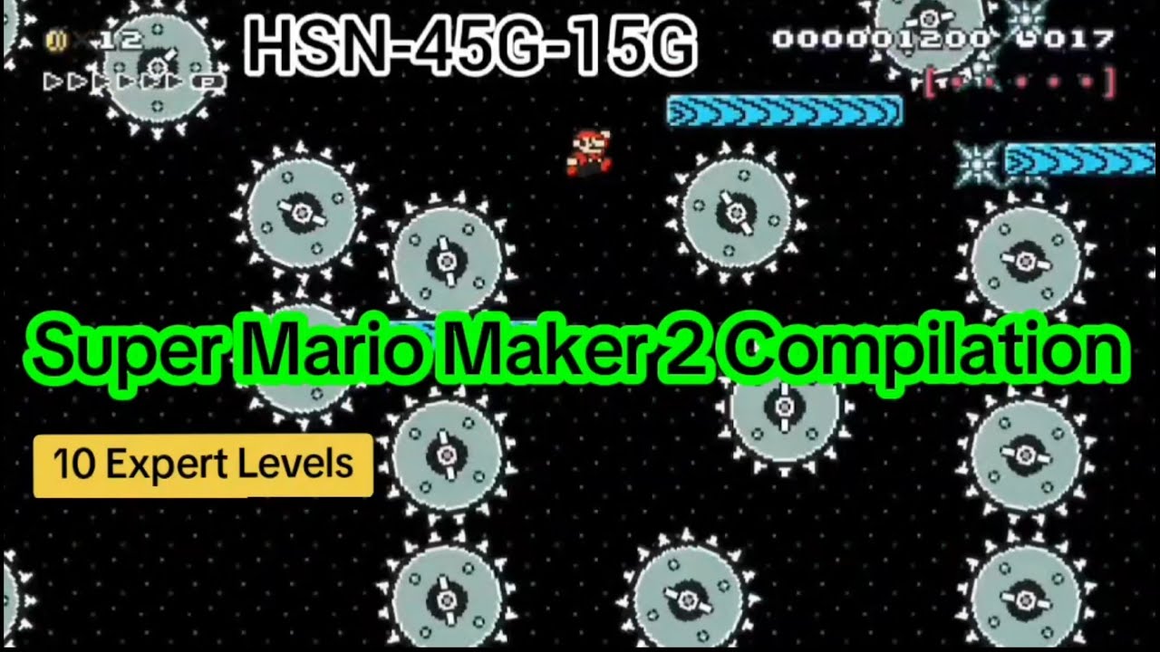 Super Mario Maker 2 SMM2 Level Compilation - 10 Expert Levels - Kaizo Lite