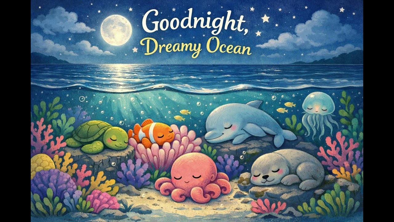 Goodnight Dreamy Ocean  - Bed time story for children, let's learn English from the Ocean