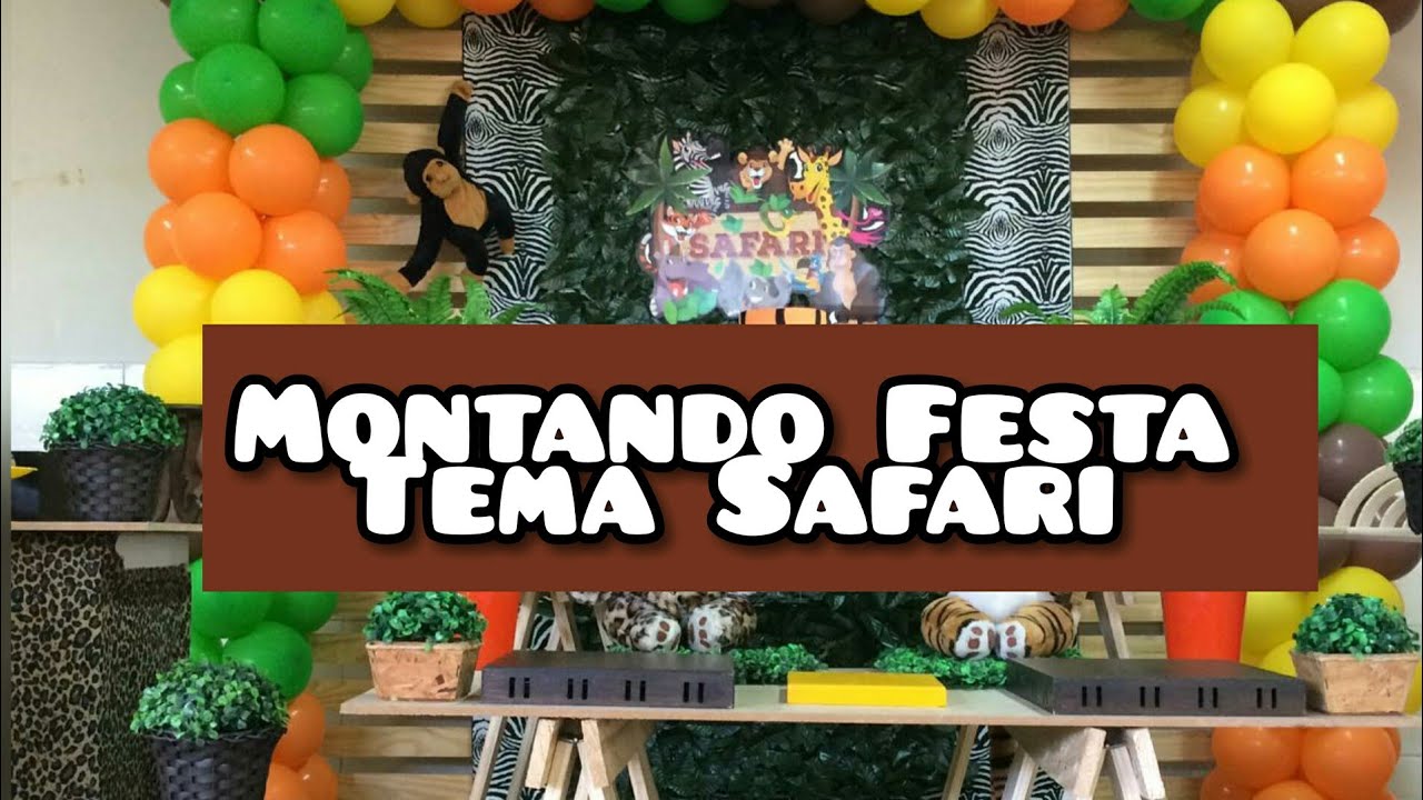 Montando Festa- Tema Safari  - Painel Paletes / mesa cavalete