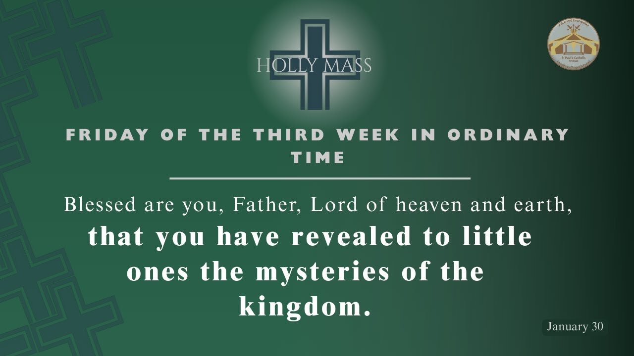 LIVE CATHOLIC 7:00 AM|FRIDAY OF THE THIRD WEEK IN ORDINARY TIME| January 30