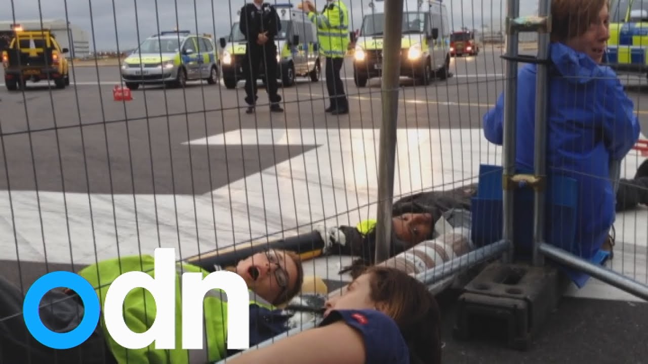Plane Stupid activists protest at Heathrow