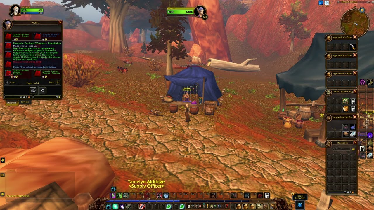Merchant's Favor Enchanting Formulas Vendor Location [ALLIANCE], WoW Forever - Alynsia Location