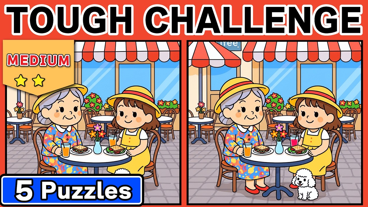 【MEDIUM】5 Puzzles. 15 Differences. Can You Stay Sharp? | Spot the Difference #173