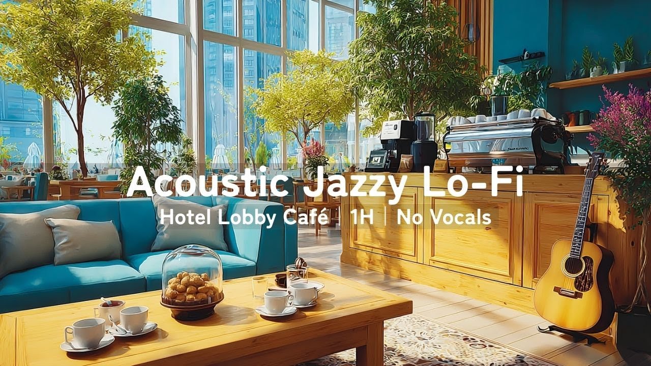 Hotel Lobby Café BGM – Jazzy Lo-Fi (Acoustic Arpeggio, Rhodes, Brushes) 1H