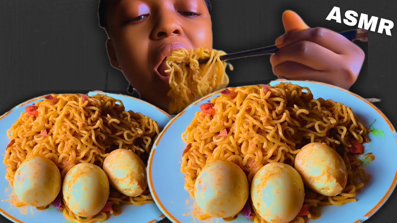 ASMR Mukbang | Spicy Noodles and Boiled Eggs | Lucci Max ASMR