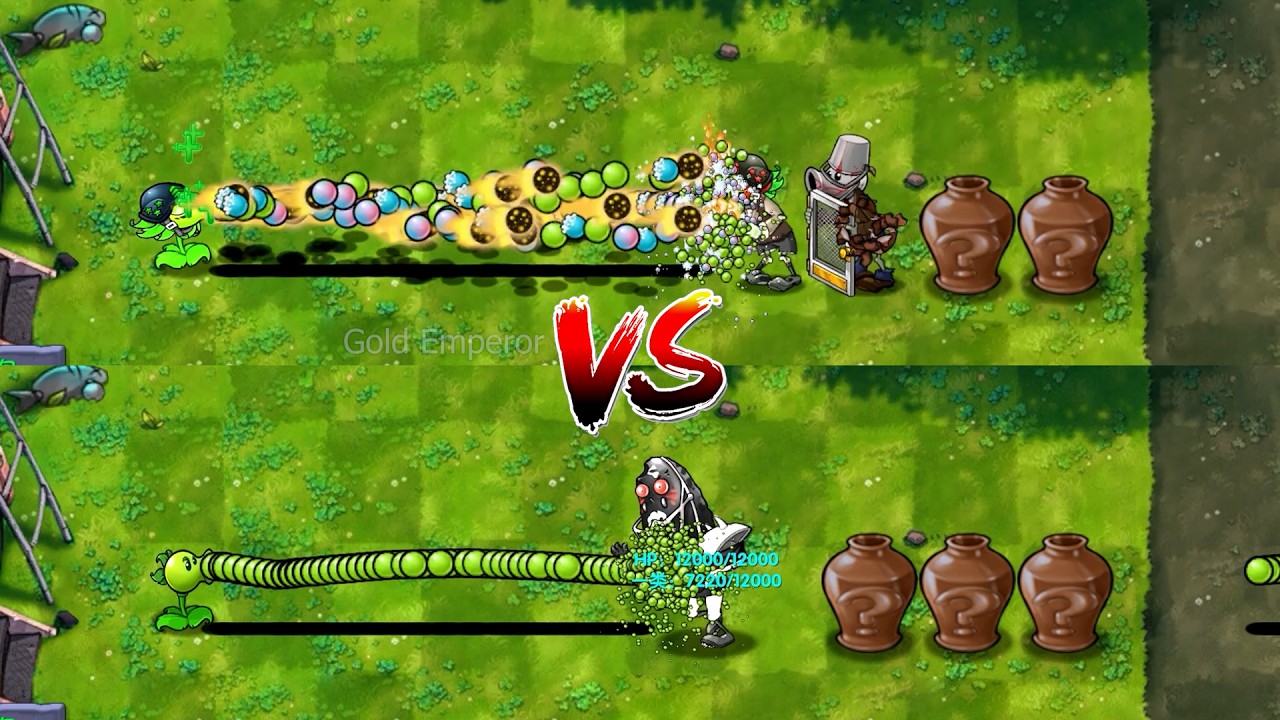 PvZ 1 Fusion - All Pea Plants With Rapid Fire Vs 4 Random Zombie Vase Breakers -P15-Who's strongest?