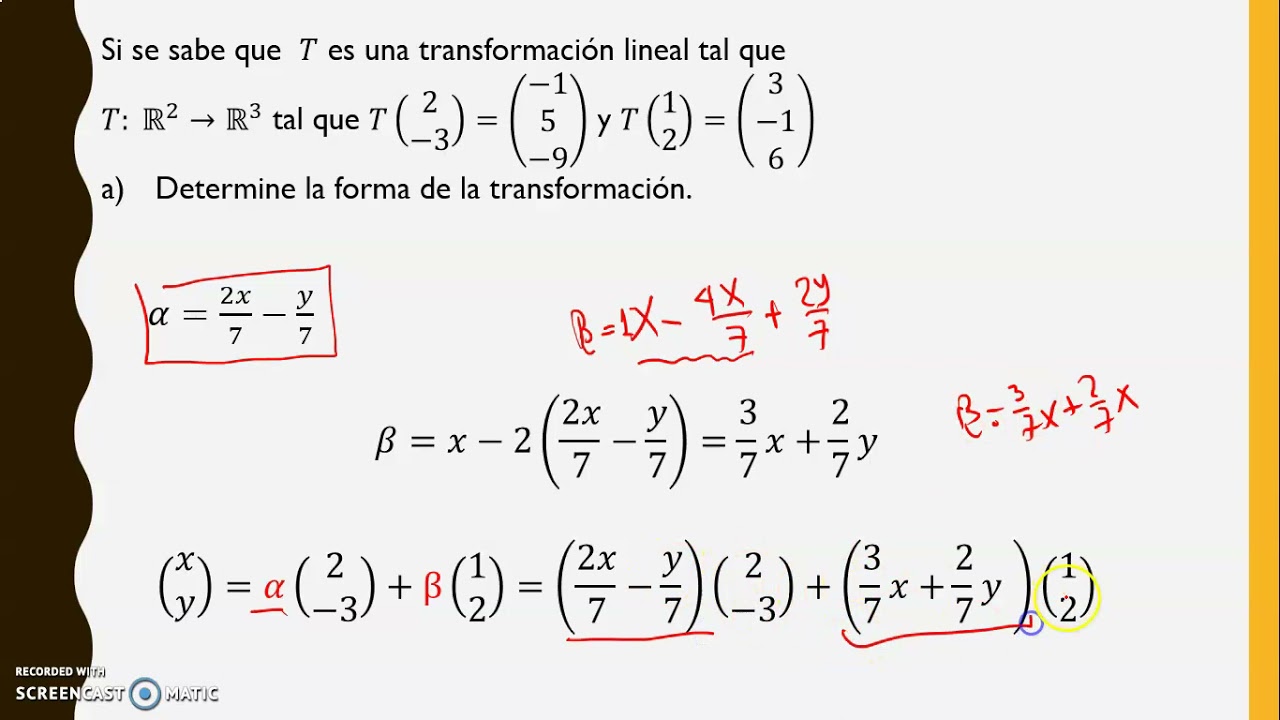 CONSTRUCCIÓN DE UNA TRANSFORMACIÓN LINEAL