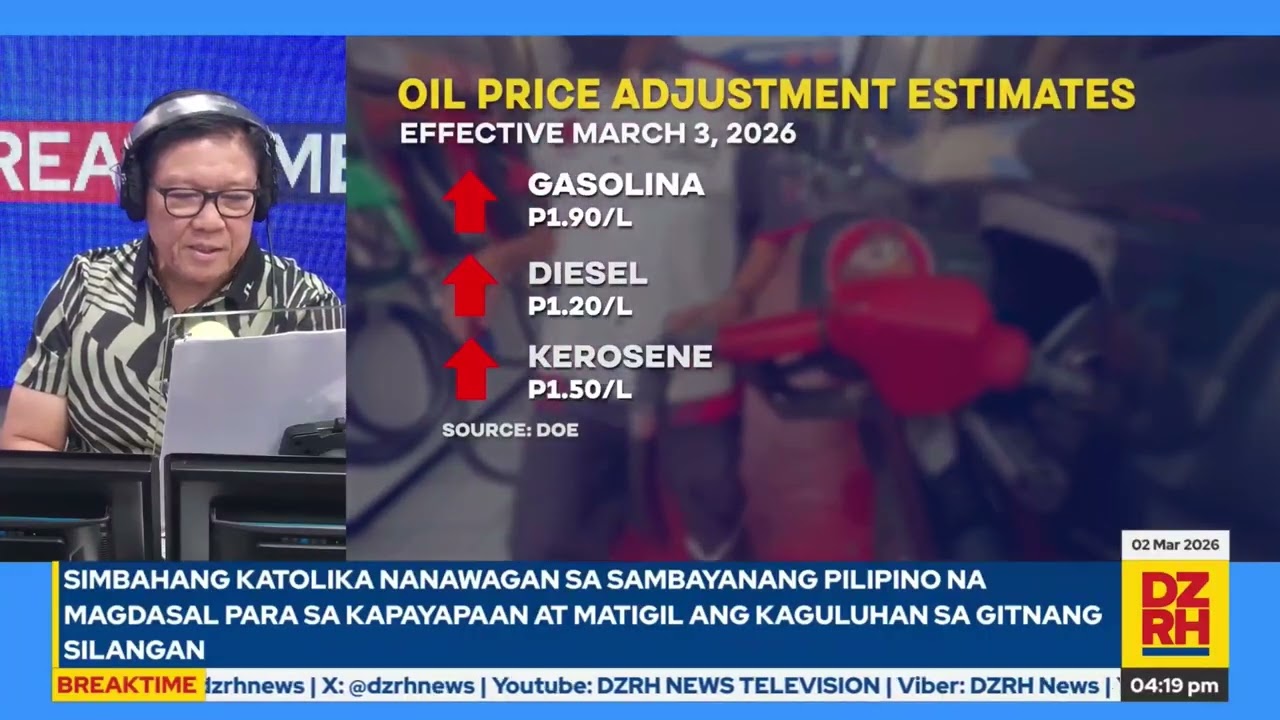 Gasolina taas-presyo ng halos P2 kada litro bukas, higit piso sa diesel at kerosene