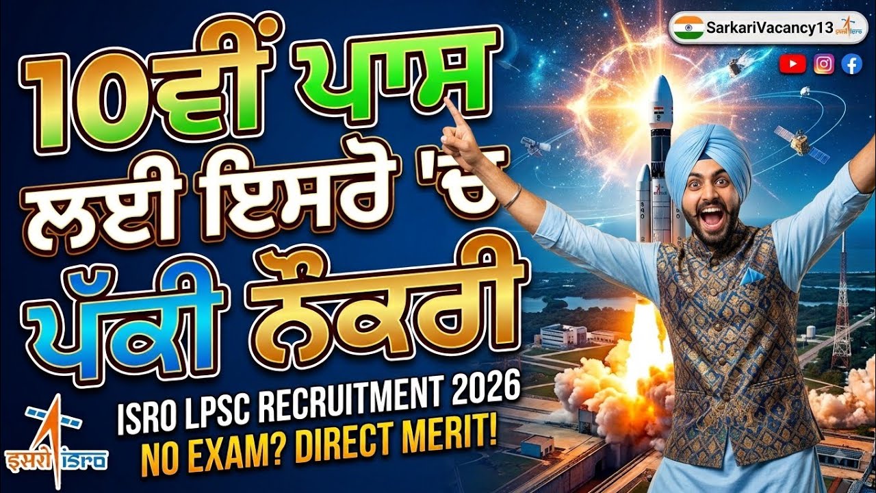🚀 ISRO LPSC ਵਿੱਚ ਨਵੀਂ ਭਰਤੀ 2026 | ਪੂਰੀ ਜਾਣਕਾਰੀ | SarkariVacancy13