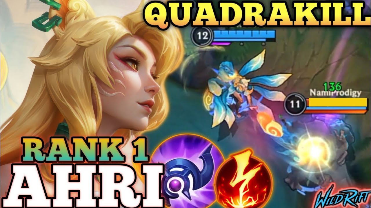 AHRI BRUTAL ONE COMBO ONLY! FULL BURST BUILD ABUSE - TOP 1 GLOBAL AHRI BY MG Rudeus - WILD RIFT