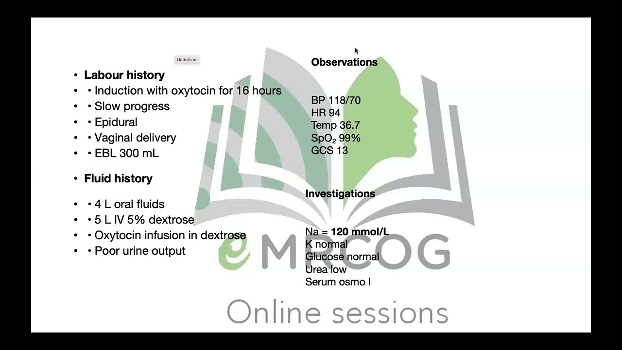 Станция OSCE, MRCOG/MRCPI, часть 3, Послеродовая спутанность сознания и гипонатриемия