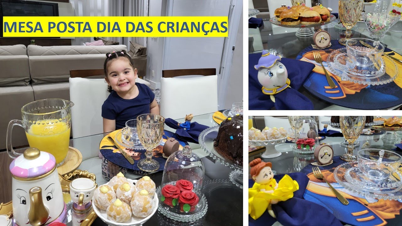 MESA POSTA BELA E A FERA | DIA DAS CRIANÇAS | MINI HAMBURGUER | SIMONE SALDANHA