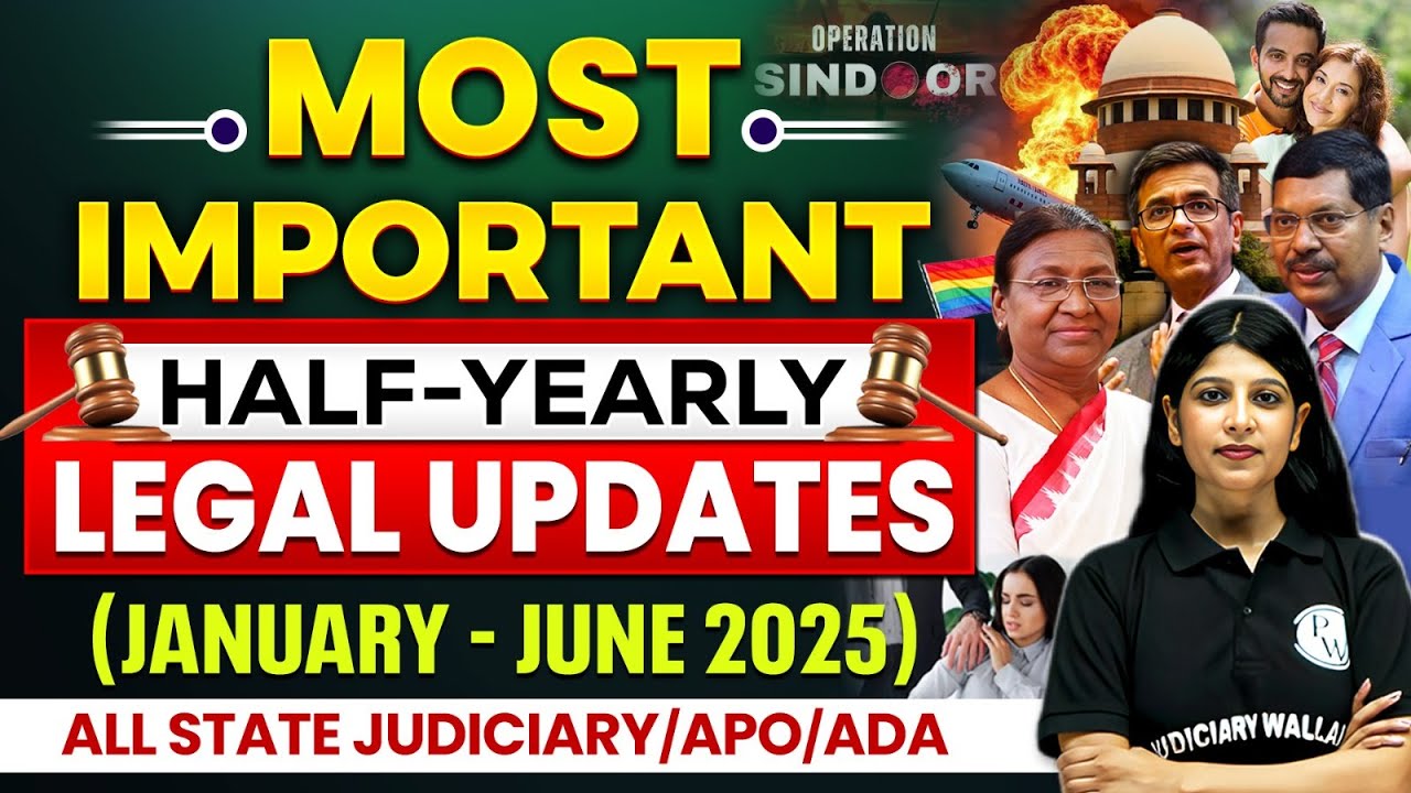 Most Important Supreme Court Judgements 2025 (Jan-June) | Half Yearly Legal Current Affairs | PW