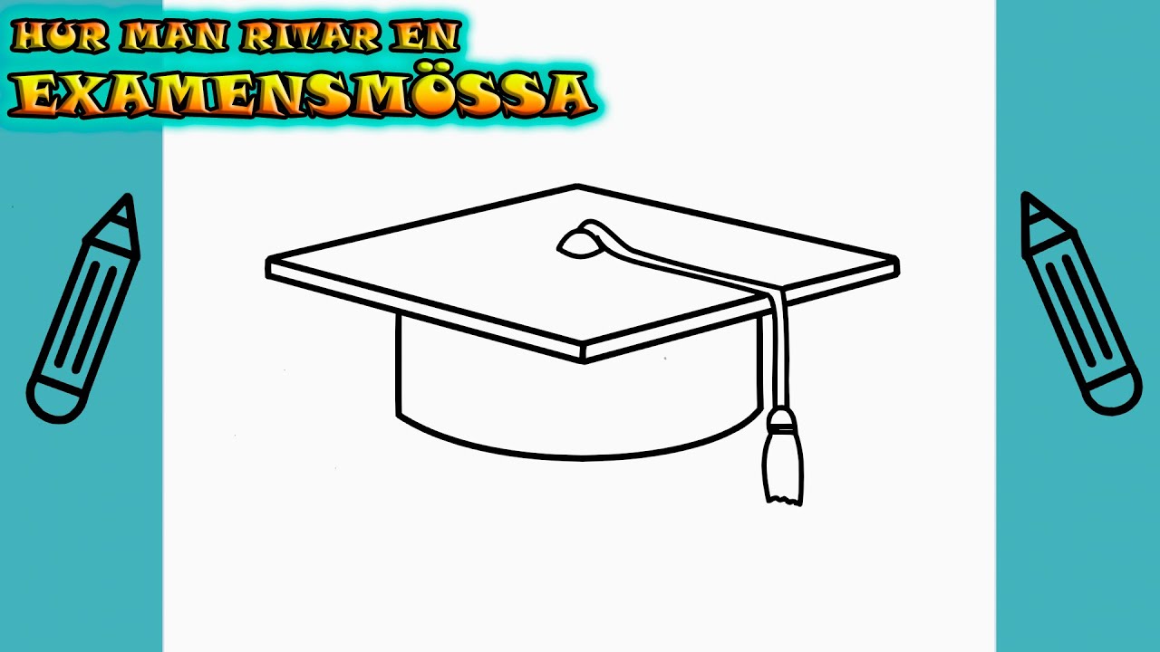 Hur man ritar EN EXAMENSMÖSSA| Rita Det Själv | Lär dig att rita enkelt