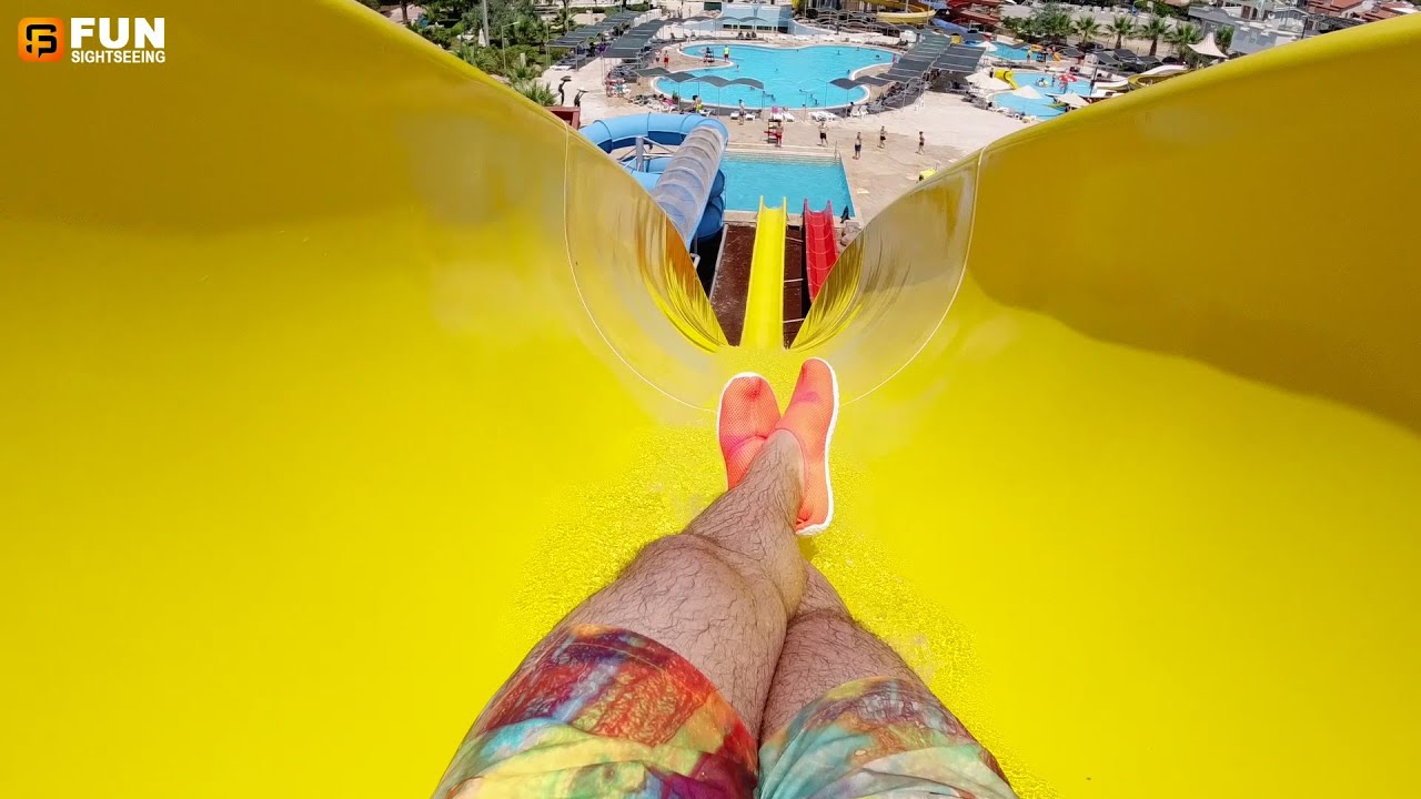 Freefall Water Slide at Yalı Castle Aquapark in Gümüldür, Izmir, Türkiye
