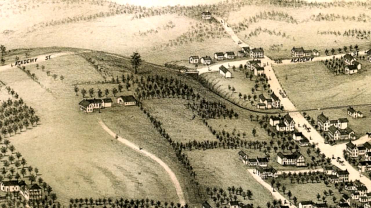 New Castle Maine 1878 Panoramic Bird's Eye View Map 6766