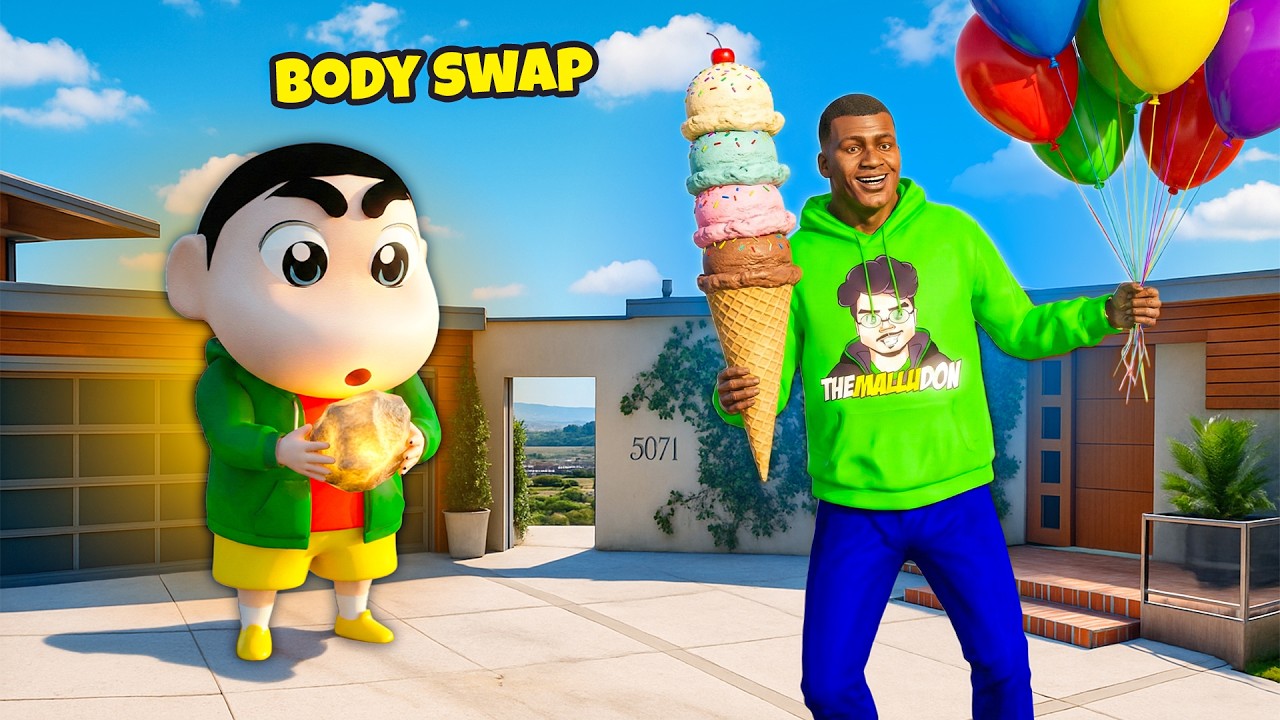 24 മണിക്കൂർ BODY SWAP! 😱 Franklin & Shinchan Total Chaos 🔥 | GTA 5 Malayalam