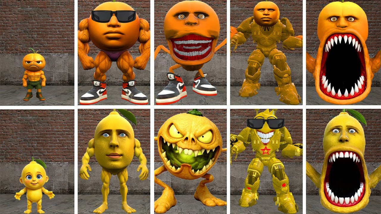 YES YES: ALL THE NEW EVOLUTIONARY FORMS OF ODINDINDUN MONSTER VS MONMON LEMON MONSTER IN GMOD!
