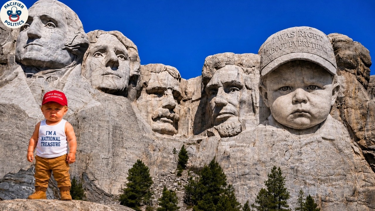 Baby Trump Adds Himself to Mount Rushmore!