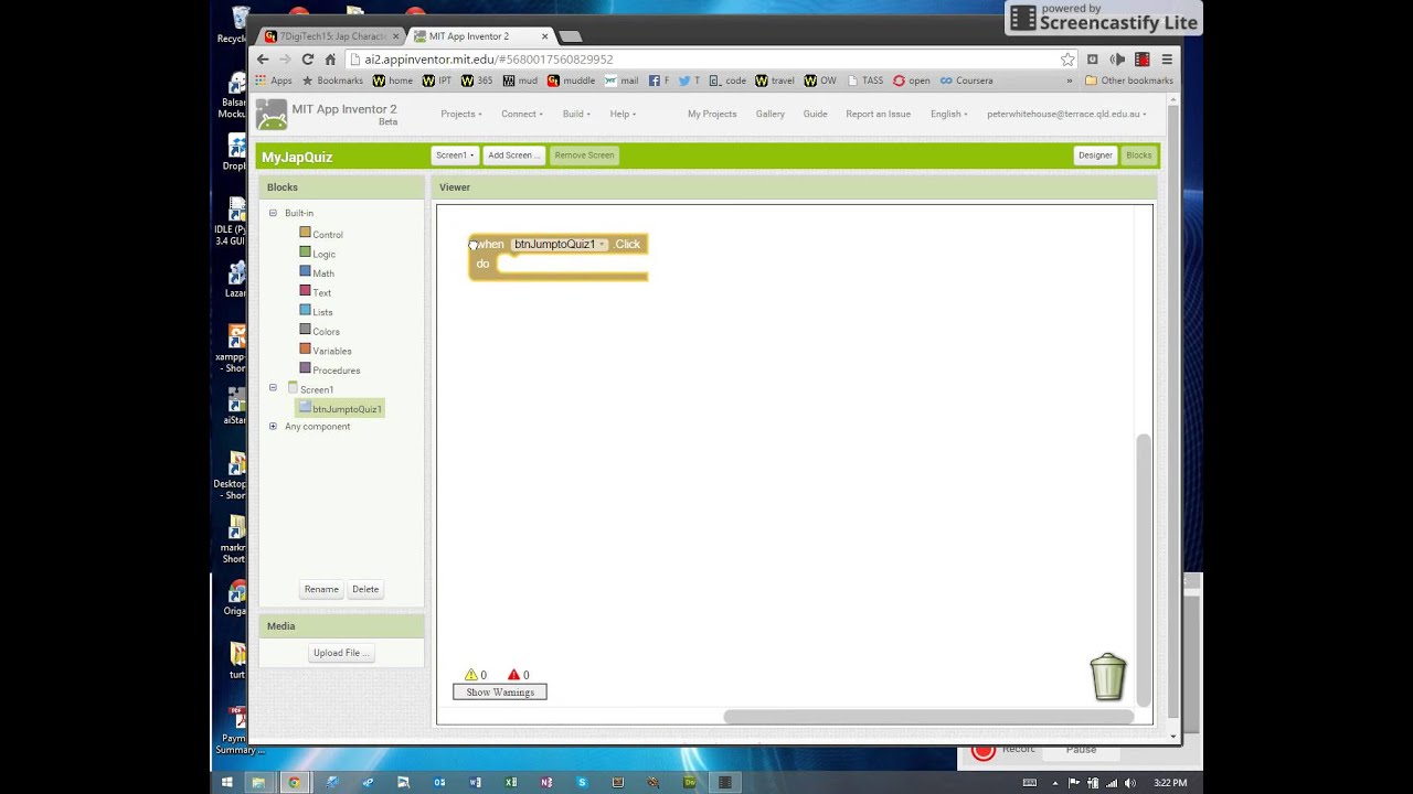 Switching Screens in App Inventor