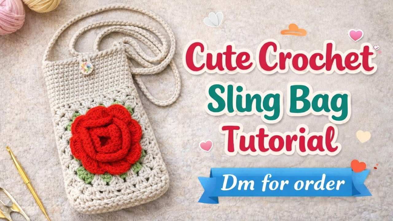 Crochet Mobile Sling Bag Pouch Tutorial 