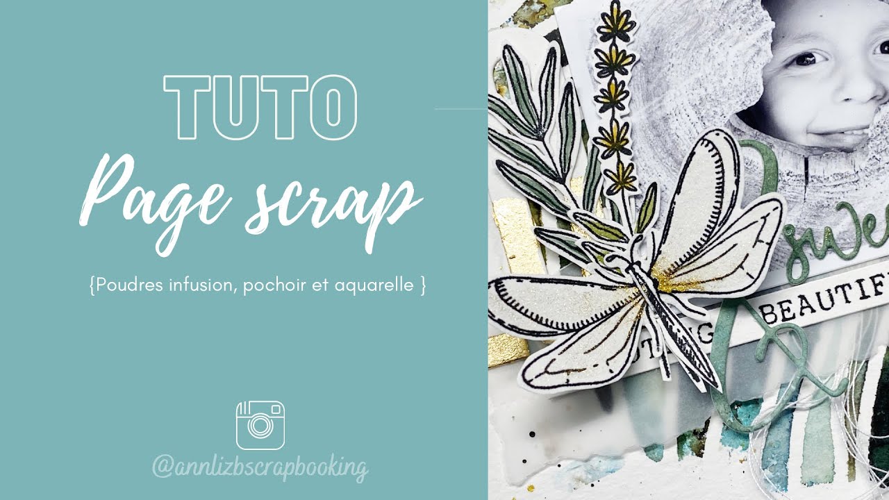 Tuto page scrap « clean » : infusions + aquarelle et nouveautés Chou and flowers