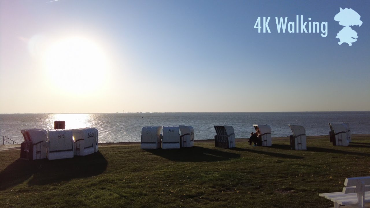(4K) High Tide Walk at Dockkoog in Husum, Germany