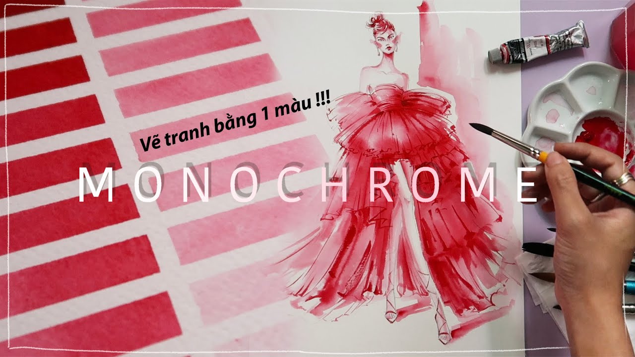 vẽ thời trang chỉ với 1 màu ? I MONOCHROME I Kiquy Pham