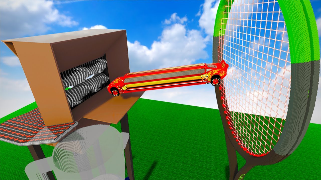 Cars Falling Shredder Factory Via Laser Net | Teardown