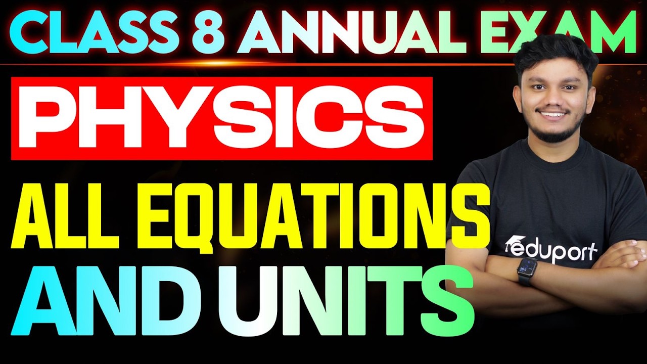 Class 8 Physics | All Equations And Units | Eduport
