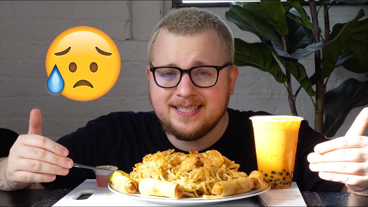 SHRIMP PAD THAI WITH BUBBLE TEA MUKBANG + The Truth About My Anxiety Struggle