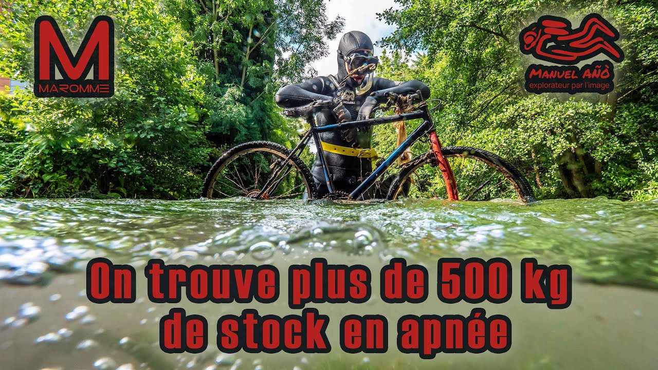 On trouve plus de 500 kg de stock en apnée en centre-ville de Maromme, Normandie!
