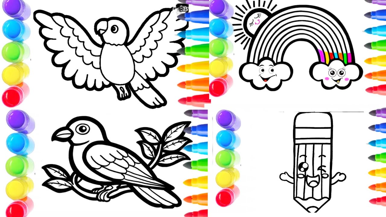  Ice Cream and Bird Drawing & Coloring | Easy Art for Kids 🎨✨