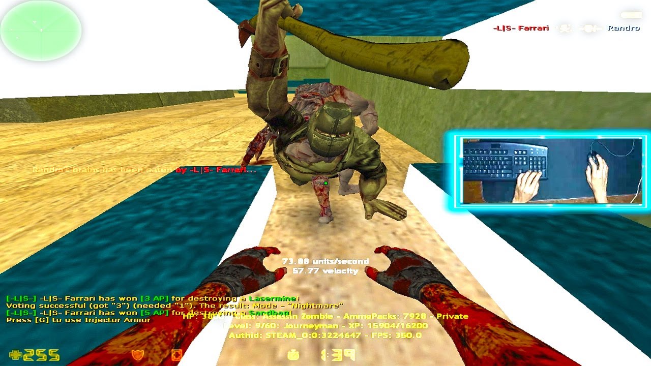 CS 1.6 + HANDCAM Zombie Plague Mod | zm_ls_t_virus_v1 | Lost-Souls