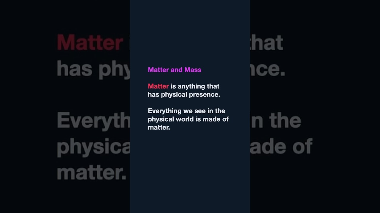 THE UNIVERSE: Definitions 2: Matter and Mass #astronomy #cosmology #locomotion