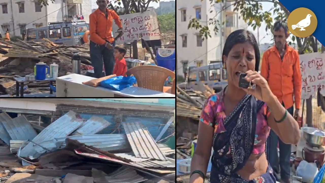 GHMC town planning team demolished footpath encroachments at Mailardevpally | Hyderabad
