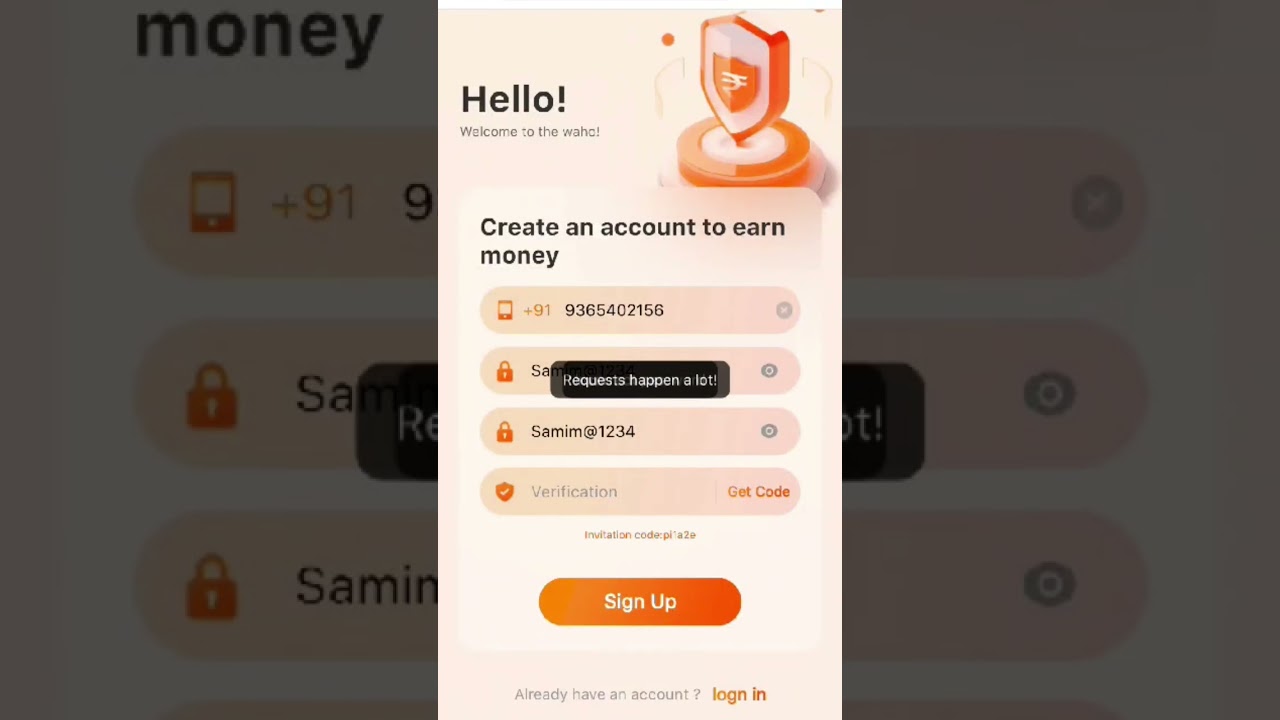 Waho App Otp Problem 😇😇 #shorts #youtubeshorts #paytmcash #paisekaisekamaye #wahoapploginproblam #op