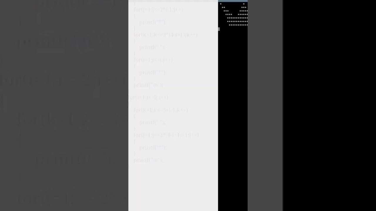 crown pattern Design | easy concept in c #shorts #coding #clanguage #java #python #css#html#pyramid
