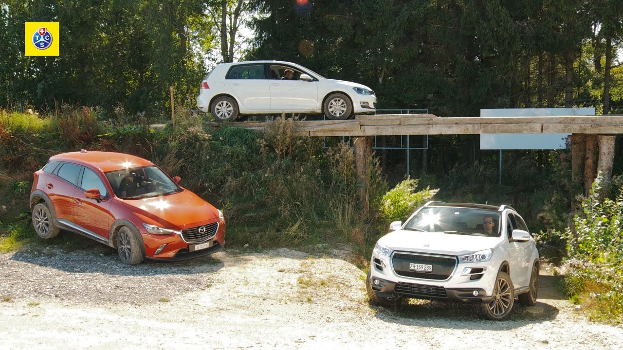 Vergleichstest Allradler: Mazda CX-3, Peugeot 4008 und VW Golf 4Motion