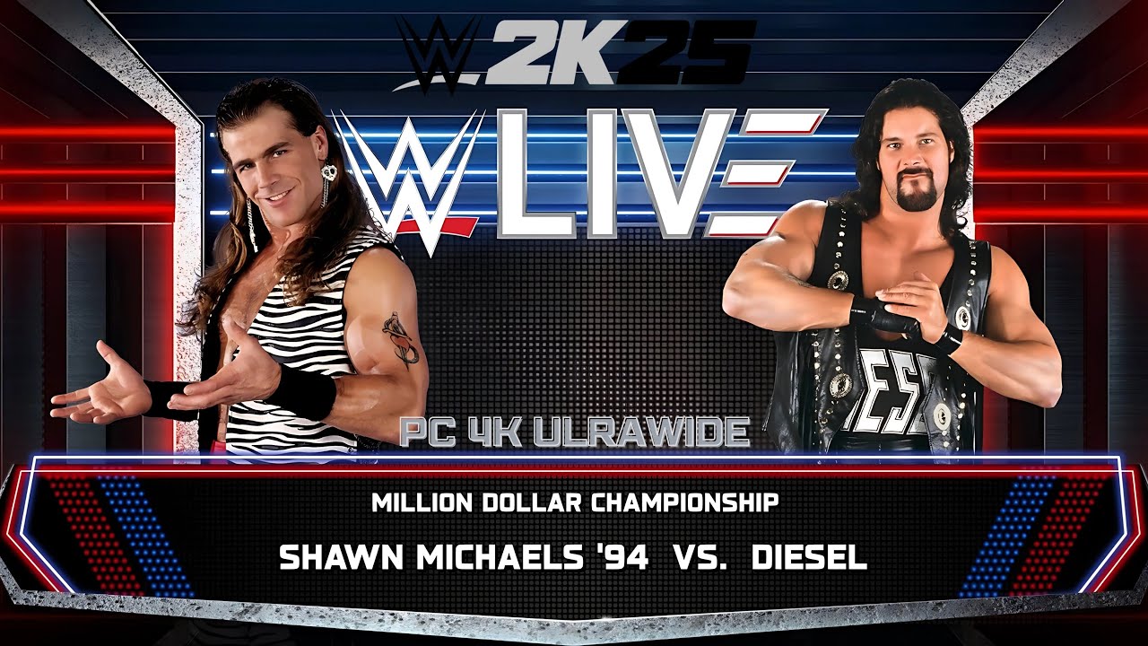 WWE 2K25 Шон Майклз '94 против Дизеля ПК 4K Ultrawide