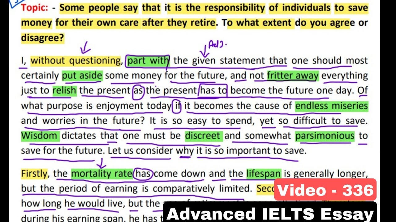 Advanced Essay Writing and Reading - IELTS Essays on Money Saving - How to read a Paragraph