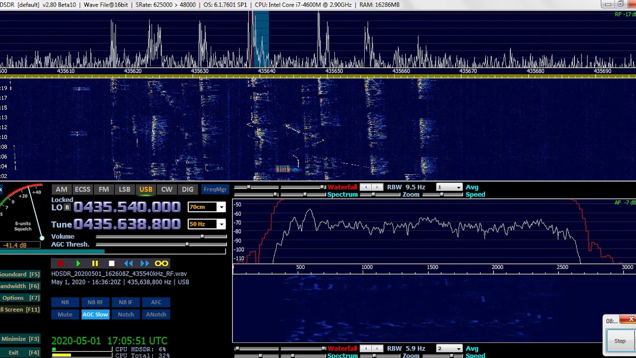 Amateur Radio Satellite RS44 Linear Transponder 01-May-2020