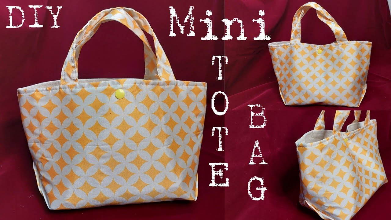 DIY ! How To Make A Small Tote Bag, Mini Tote Bag , Small Tote Bag Tutorial