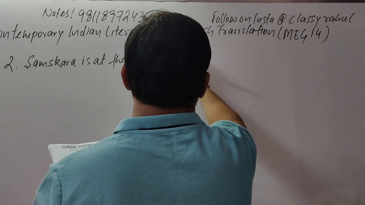 CONTEMPORARY INDIAN LITERATURE IN ENGLISH TRANSLATION MEG 14 IGNOU
