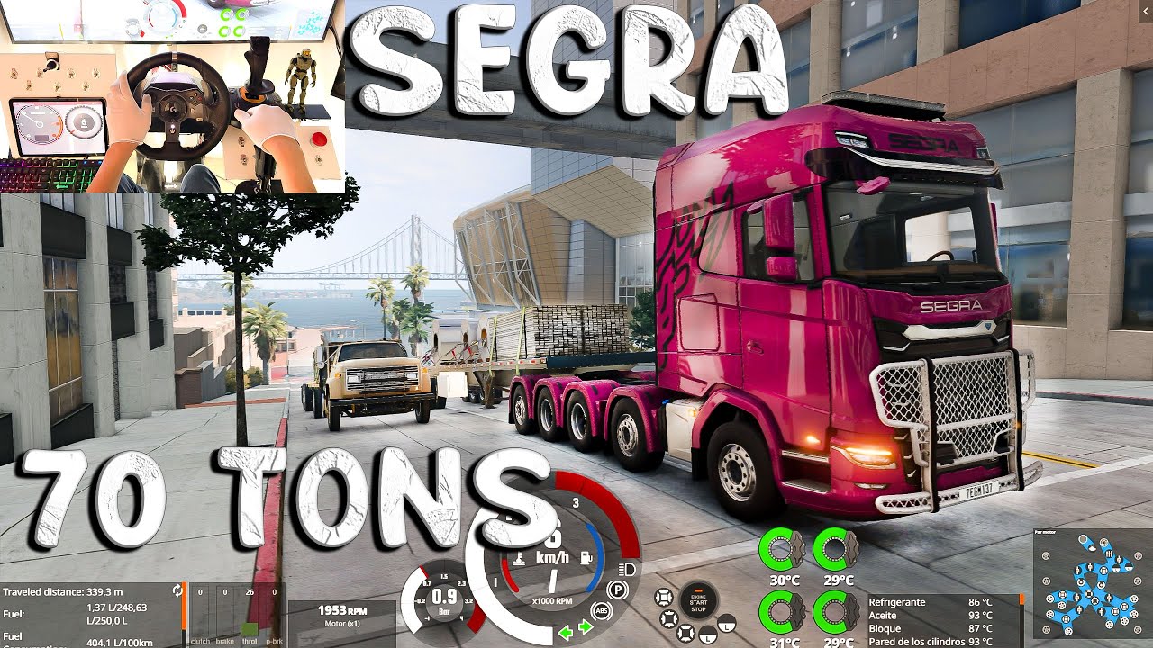 BeamNG.Drive | SEGRA truck to the rescue with 70 tons | Logitech g920 relaxing