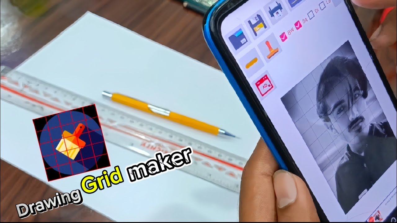 how to use drawing grid maker app | A4 size paper | Tutorial video
