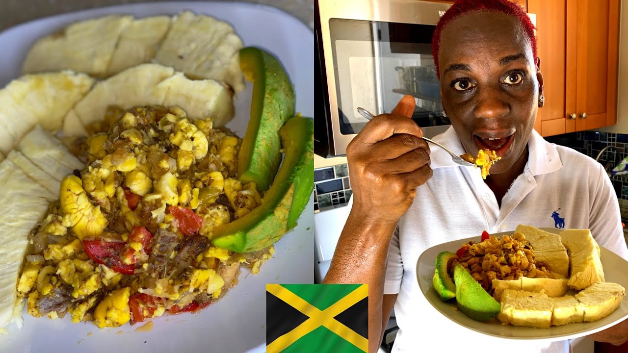 How To Prepare Ackee and Salt Fish | Roast Breadfruit On Your Stove Top Mess Free Way